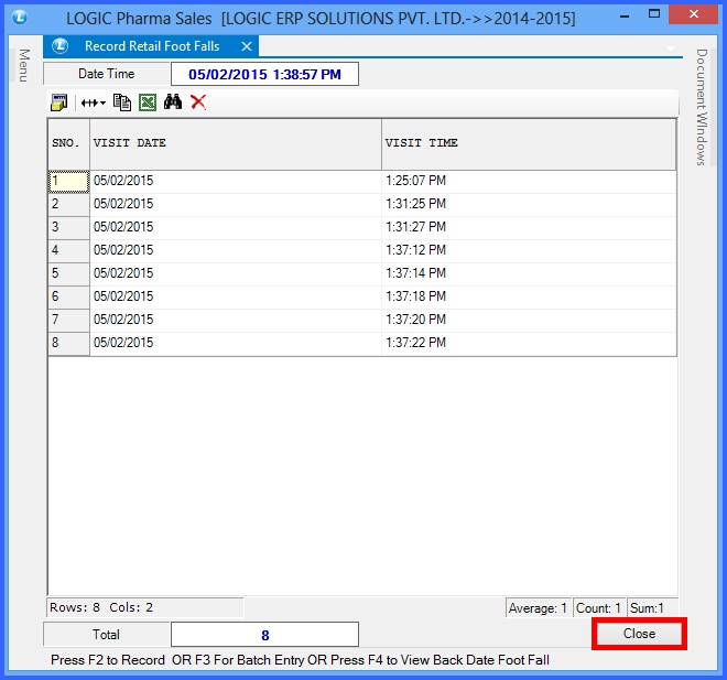 record footfalls 2